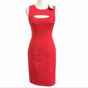 Nwt FRENCH CONNECTION RED CUTOUT SHEATH DRESS - 0